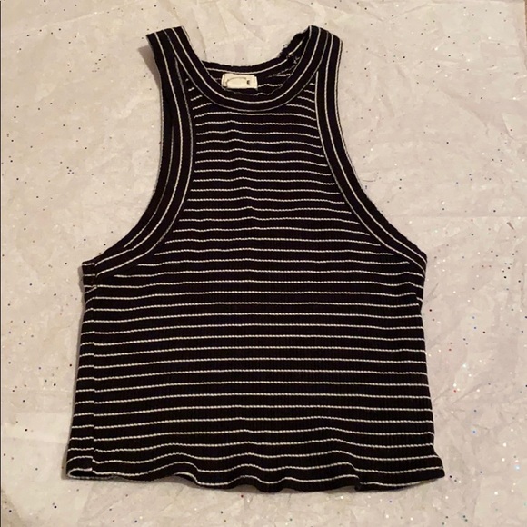 Garage Tops - Garage Striped Black and White Tank Size Small